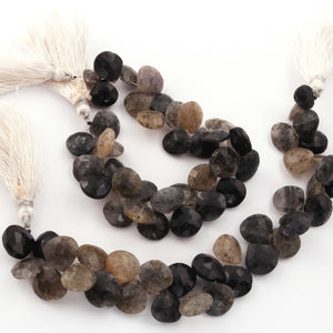 1 Strands Black Rutile Faceted Heart Briolettes - Tourmilated Quartz  Heart Shape Briolettes 9mm-13mm  8 inch BR390