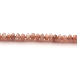 1 Strand Chocolate Moonstone Faceted Rondelles - Roundel Beads  6mm-8mm  16 Inches BR381