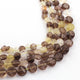 1 Strand Bio Smoky Quartz & Lemon Quartz Faceted Round Coin Briolettes - Coin Beads 5mm-7mm 13 Inches BR386