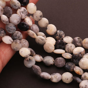 1 Strand Dendrite Opal Faceted Coin Shape Briolettes - Dendrite Opal Coin Shape Beads 10mmx11mm 8 Inches BR383