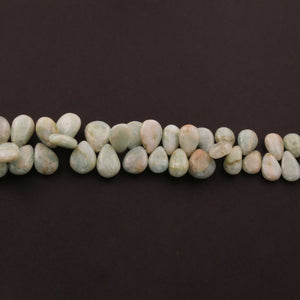 1  Long Strand Amazonite Smooth Briolettes -Pear Shape  Briolettes  23mmx13mm-15mmx9mm  8 Inches BR367