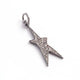 1 PC Antique Finish Pave Diamond Designer Star Pendant - 925 Sterling Silver - Diamond Pendant 33mmx9mm PD1868 - Tucson Beads