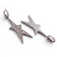 1 PC Antique Finish Pave Diamond Designer Star Pendant - 925 Sterling Silver - Diamond Pendant 33mmx9mm PD1868 - Tucson Beads