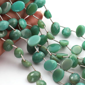 1 Strand Chrysoprase Smooth Oval Shape Briolettes -  11mmX9mm-15mmx10mm 9 Inches BR365