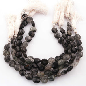 1 Strands Black Rutile Faceted Coin shape  Briolettes, , Black Rutile Briolettes 10mm-12mm 9 Inches BR363