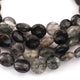 1 Strands Black Rutile Faceted Coin shape  Briolettes, , Black Rutile Briolettes 10mm-12mm 9 Inches BR363