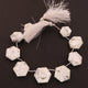 1 Long Strand White Howlite Faceted Hexagon Shape Briolettes  - Faceted Briolettes 17mm-23mm- -7.5 Inches  BR305