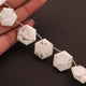 1 Long Strand White Howlite Faceted Hexagon Shape Briolettes  - Faceted Briolettes 17mm-23mm- -7.5 Inches  BR305