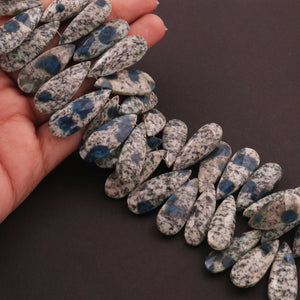 1 Strand Beautiful K2 Jasper Faceted  Briolettes - Long Pear Shape Briolettes-  25mmx8mm-33mmx11mm 8 Inches BR303