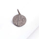 1 PC Antique Finish Pave Diamond Round Pendant - 925 Sterling Silver & Vermeil Diamond Pendant 22mmx19mm PD1875 - Tucson Beads