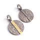 1 PC Antique Finish Pave Diamond Round Pendant - 925 Sterling Silver & Vermeil Diamond Pendant 22mmx19mm PD1875 - Tucson Beads