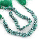 1  Strand Green Silverite Faceted Briolettes -Heart Shape  Briolettes -8mm -11mm-8 Inches BR323