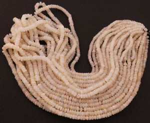 1 Strand Natural Fire Ethiopian Welo Opal Smooth Rondelles - Ethiopian Plain Rondelles Beads 3mm-4mm 16 Inch BR311