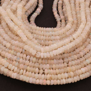 1 Strand Natural Fire Ethiopian Welo Opal Smooth Rondelles - Ethiopian Plain Rondelles Beads 3mm-4mm 16 Inch BR311