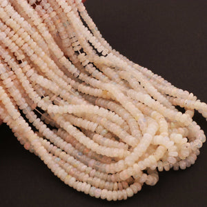 1 Strand Natural Fire Ethiopian Welo Opal Smooth Rondelles - Ethiopian Plain Rondelles Beads 3mm-4mm 16 Inch BR311