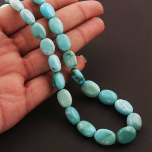 1 Strand Natural Sleeping Beauty Turquoise Smooth Big Size Oval Shape  Briolettes -Arizona Turquoise Oval-9mmx6mm-15mmx10mm 16 Inches BR380