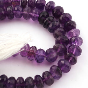 1 Strands Amethyst faceted,Rondelles ,Round Beads,5mm-9mm 10 Inches BR378