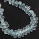 1 Strand Aquamarine Faceted Tear Shape Briolettes  - Faceted Briolettes - 6mmx4mm-13mmx9mm - 7.5 Inches  BR320