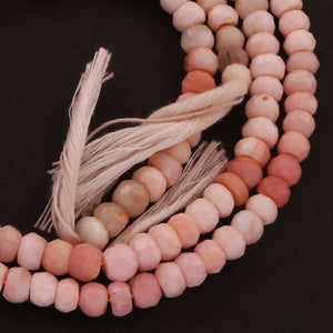 1 Long Strand Shaded Pink Opal Faceted Rondelles - Pink Opal Roundel Beads 5mm-6mm 13 Inches BR476