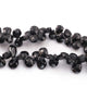 1 Strands Excellent Quality Black Onyx Faceted Pear Drop Briolettes - 8mmx6mm-11mmx7mm 9 Inch BR484