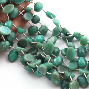 1 Strand Bio Chrysoprase Faceted Briolettes - Oval Shape Beads 14mmx10mm-15mmx10mm 9 Inches BR468