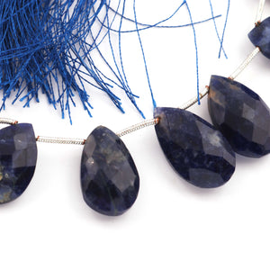 1 Strand  Sodalite Faceted Pear Bead - Sodalite Pear Beads 11mmx8mm-25mmx12mm 8 Inches BR463