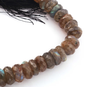 1 Strand Labradorite Faceted Rondelle -  Blue Fire Beads 11mm 7 Inches BR493