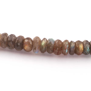 1 Strand Labradorite Faceted Rondelle -  Blue Fire Beads 11mm 7 Inches BR493