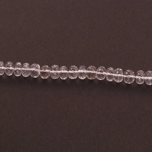 1 Strand Crystal Quartz Faceted Rondelle Beads - Crystal Quartz Roundelle 7mm-8mm 8 inches BR497