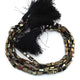 1 Strand Black Spinel Golden Coated  Faceted Chicklet / Rectangle Briolettes -5mm-6mm  8 Inches BR415