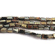 1 Strand Black Spinel Golden Coated  Faceted Chicklet / Rectangle Briolettes -5mm-6mm  8 Inches BR415