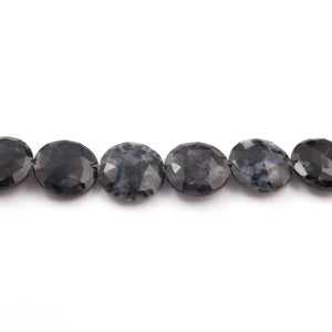 1 Strand Natural Snowflake Obsidian GemstoneFaceted  Briolette , Round Beads, Briolette -15mm-19mm 8 Inches BR405