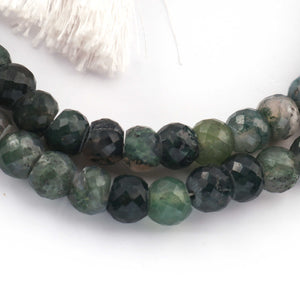 1 Strand Green Jasper Faceted Rondelles - Roundel Beads 8mm 8 Inches BR421