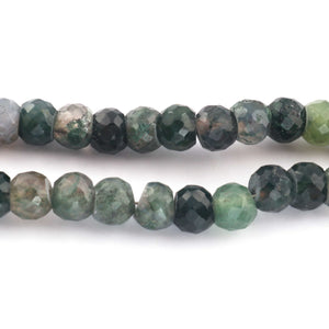 1 Strand Green Jasper Faceted Rondelles - Roundel Beads 8mm 8 Inches BR421