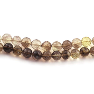 1 Strand Bio Lemon Quartz & Smoky Quartz Faceted Rondelle - 8mm-10mm 8.5 Inches BR436