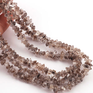 1 Strand AAA Quality Herkimer Diamond Quartz Nuggets,  Center Drilled Beads - Herkimer Rough Stone 3mm-9mm  9 inchesBR477