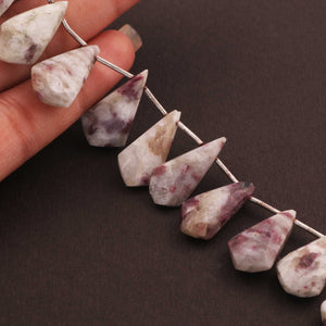 1 Strand Lilac jasper Faceted Briolettes - jasper Faceted Briolettes ,Fancy Shape Briolettes-23mmx12mm 8 Inches BR403