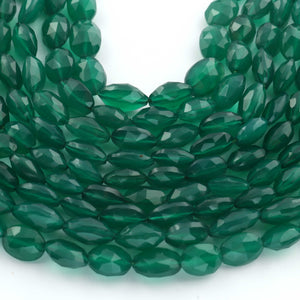 1 Strand Finest Quality Green onyx Faceted Oval Shape Briolettes -  10mmx9mm-15mmx9mm 7.5 Inches BR582