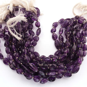 1 Strand Amethyst Faceted Briolettes Oval Shape  Briolettes -9mmx6mm-15mmx13mm 17 Inches BR559