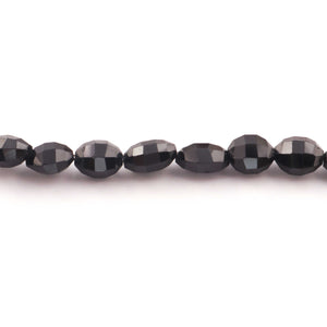 1 Strand Black Onyx Faceted Oval Shape Briolettes - 9mmx8mm-13mmx7mm  9 inches BR592