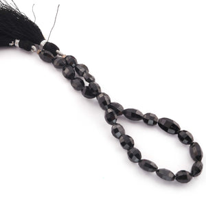 1 Strand Black Onyx Faceted Oval Shape Briolettes - 9mmx8mm-13mmx7mm  9 inches BR592