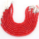 1 Long Strand Red Chalcedony Silver Coated Faceted Rondelles - Red Chalcedony  Roundel Beads 6mm 8 Inches BR553