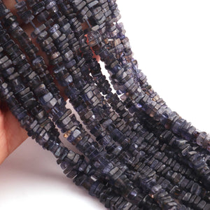 1 Strand Iolite Smooth Heishi Beads - Square Flat Thin Beads 3mm-5mm 16 Inches BR550