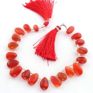 1 Strand  Carnelian Smooth Briolettes -Pear Briolettes 9mmx5mm-15mmx9mm 8 Inches BR550