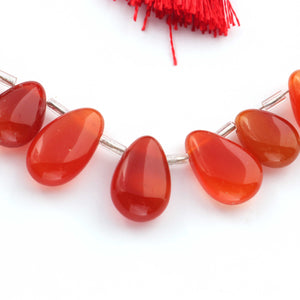 1 Strand  Carnelian Smooth Briolettes -Pear Briolettes 9mmx5mm-15mmx9mm 8 Inches BR550