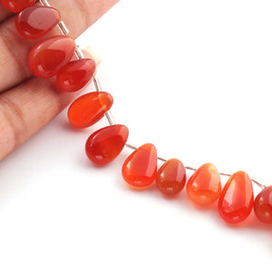 1 Strand  Carnelian Smooth Briolettes -Pear Briolettes 9mmx5mm-15mmx9mm 8 Inches BR550