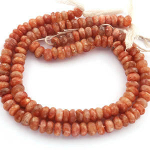 1 Strands Sunstone Faceted  Rondelles - Sunstone Roundelles Beads 7mm-8mm 10 Inches BR572