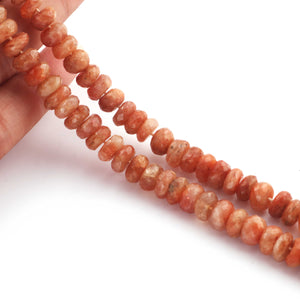 1 Strands Sunstone Faceted  Rondelles - Sunstone Roundelles Beads 7mm-8mm 10 Inches BR572