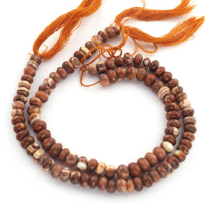 1 Strand Brown  Jasper Faceted Rondelles -Brown  Jasper Faceted Beads 5mm-6mm 7.5 Inch BR534