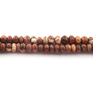 1 Strand Brown  Jasper Faceted Rondelles -Brown  Jasper Faceted Beads 5mm-6mm 7.5 Inch BR534